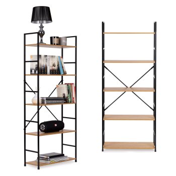 Modernhome LOFT medinė lentyna su 5 lentynomis, 140244