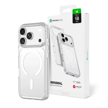 Dėklas AmazingThing Minimal Mag Drop Proof telefonui iPhone 18 Pro su MagSafe, skaidrus
