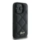Guess Quilted Metal Logo dėklas iPhone 16 Pro Max telefonui, juodas