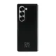 DKNY Plain Leather Metal Stack Logo MagSafe dėklas telefonui Samsung Galaxy Z Fold 6, juodas