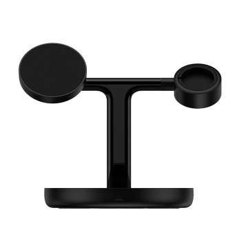 Baseus Swan „trys viename“ magnetinis įkrovimo stovas 20W, juodas