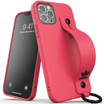 Adidas iPhone 12 / 12 Pro dėklas su juostele rankai, rožinis