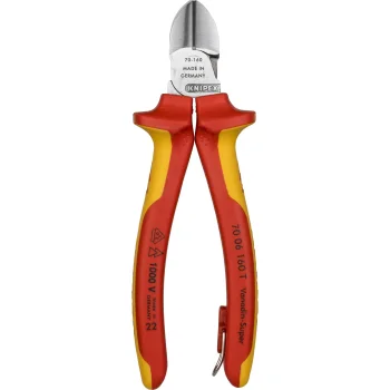 Šoninio kirpimo replės Knipex 70 06 160 T su tvirtinimo kilpa, 160 mm