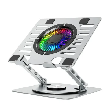Nešiojamojo kompiuterio aušinimo stovas Wozinsky WDCX-X16-AS CoolBase RGB 360°, sidabrinis