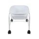 White Pedicure Basin with Wheels