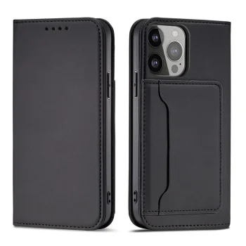 Wallet Flip Case for Samsung Galaxy S23+ with Card Holder and Stand, Black