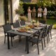 MultiGarden sodo stalas 180x90 cm 8 asmenims, pilkas