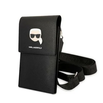 Karl Lagerfeld Metal Karl Head krepšelis telefonui, juodas