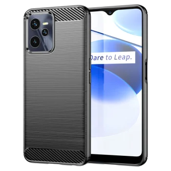 Dėklas Realme C35 Carbon Case, juodas