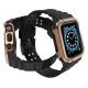 „Protect Strap Band“ dirželis su dėklu „Apple Watch“ 38/40/41mm, Juodas/Rožinis auksas