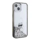 Karl Lagerfeld dėklas iPhone 15 telefonui Liquid Glitter Choupette, skaidrus