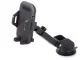 Reguliuojamas automobilinis telefono laikiklis ant stiklo su siurbtuku, juodas