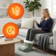 ModernHome Electric Foot Warmer with Remote, 10 Heat Settings, light gray