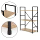 Modernhome CWJ602480LG Wild Oak Wooden Shelf with Metal Frame, 3 Shelves, Loft Style