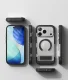 Dėklas Ringke UX Magnetic skirtas iPhone 18 Pro / 17 Pro su MagSafe ir stovu, skaidrus