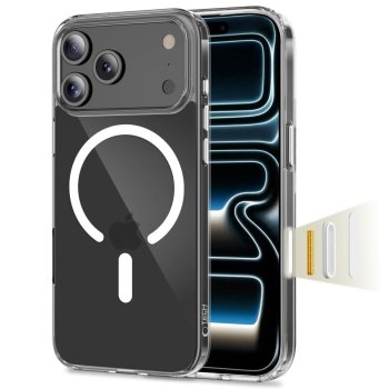 Tech-Protect Flexair Hybrid CC MagSafe dėklas, skirtas iPhone 17 Pro Max, skaidrus