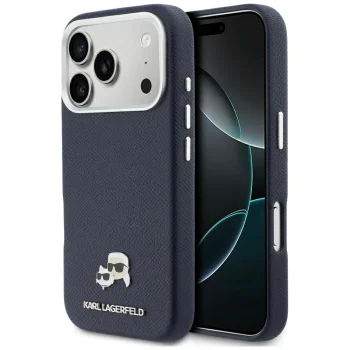 Karl Lagerfeld Saffiano MagSafe Case for iPhone 17 Pro, Blue
