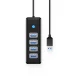 Orico PW4U-U3 USB šakotuvas su 4x USB 3.0 jungtimis, juodas