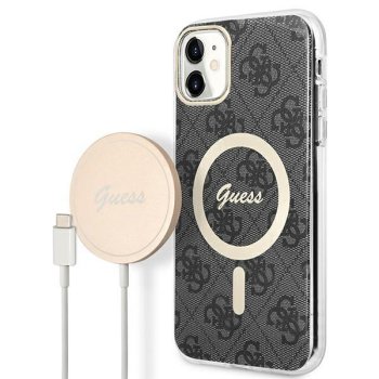 Dėklo ir įkroviklio rinkinys Guess GUBPN61H4EACSK, skirtas iPhone 11, juodas