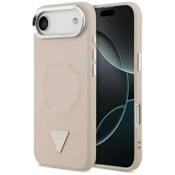Guess Triangle Logo MagSafe dėklas telefonui iPhone Air, rožinis