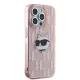 Karl Lagerfeld IML Choupette Head & Monogram dėklas, skirtas iPhone 15 Pro, rožinis