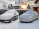 Vandeniui atsparus automobilio uždangalas su veidrodėlių kišenėmis, L dydis, sidabrinis