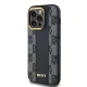 DKNY Leather Checkered Mono Pattern MagSafe dėklas iPhone 14 Pro Max, juodas