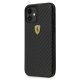 Ferrari iPhone 12 mini dėklas On Track Real Carbon, juodas