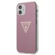 Dėklas Guess Metallic Collection iPhone 12 mini, rožinis