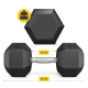 4Fizjo HEX Steel Dumbbell, 22.5 kg, Black