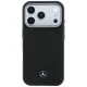 Mercedes Leather Semi Wrap MagSafe dėklas telefonui iPhone 17 Pro Max, juodas