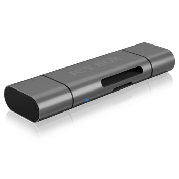 ICY BOX USB-C SD/microSD kortelių skaitytuvas, pilkas