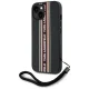 Karl Lagerfeld Saffiano Athleisure Stripes dėklas su virvele iPhone 15, raudonas