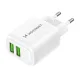 Įkroviklis Wozinsky CUWCW 2.4A 2 x USB-A, baltas
