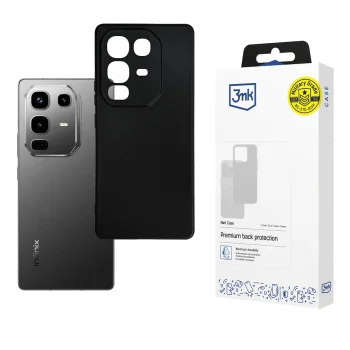 Dėklas 3mk Matt Case Infinix Note 50 Pro telefonui, matinis juodas