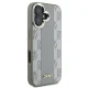 DKNY Leather Checkered Mono Pattern MagSafe dėklas iPhone 16 telefonui, smėlio spalvos