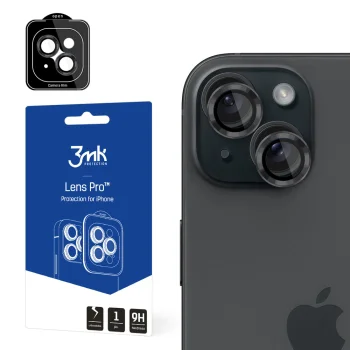 3Mk Lens Protection Pro kameros apsauginis stiklas Apple iPhone 15, grafito