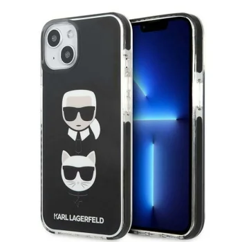 Karl Lagerfeld Karl&Choupette Head dėklas iPhone 13 / 14 / 15, juodas