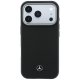 Mercedes Leather Semi Wrap Grill Pattern MagSafe dėklas iPhone 17 Pro, juodas