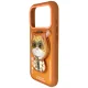 Nimmy Cool&Cute 2.0 Cat dėklas iPhone 17 Pro Max su magnetiniu pakabuku, oranžinis