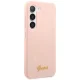 Guess Samsung Galaxy S23+ dėklas Silicone Script Metal Logo, rožinis