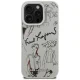 Karl Lagerfeld Grained Pattern & Logo MagSafe dėklas iPhone 16 Pro Max - Pilkas