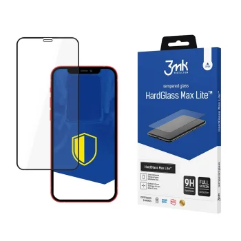 Apple iPhone 12 / 12 Pro Black 3MK Hard Glass Max Lite Tempered Fullscreen Protector