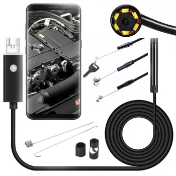 Vandeniui atspari endoskopinė tikrinimo kamera telefonui, 10m, USB/MicroUSB