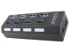 USB šakotuvas 4x USB 3.0 su jungikliais, juodas