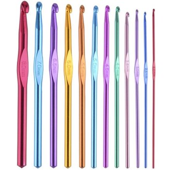 Ruhhy Crochet Hook Set with Case, 12 pcs, 2-8 mm