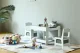 ECOTOYS vaikiškų baldų komplektas: medinis stalas ir 2 kėdės