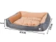 Plush pet bed with cushion for small dogs and cats, 50x40 cm, grey