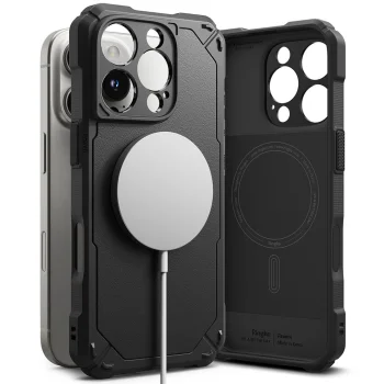 Ringke Rugged Gear MagSafe dėklas telefonui iPhone 16 Pro, juodas