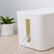 Dustproof Cable Storage and Management Box Cord Organizer, White